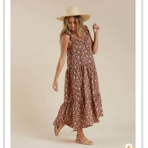 Rylee & Cru Womens Abbie Tiered Maxi Dress